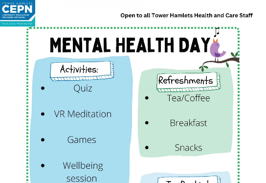 Mental health day invitation staff wellbeing